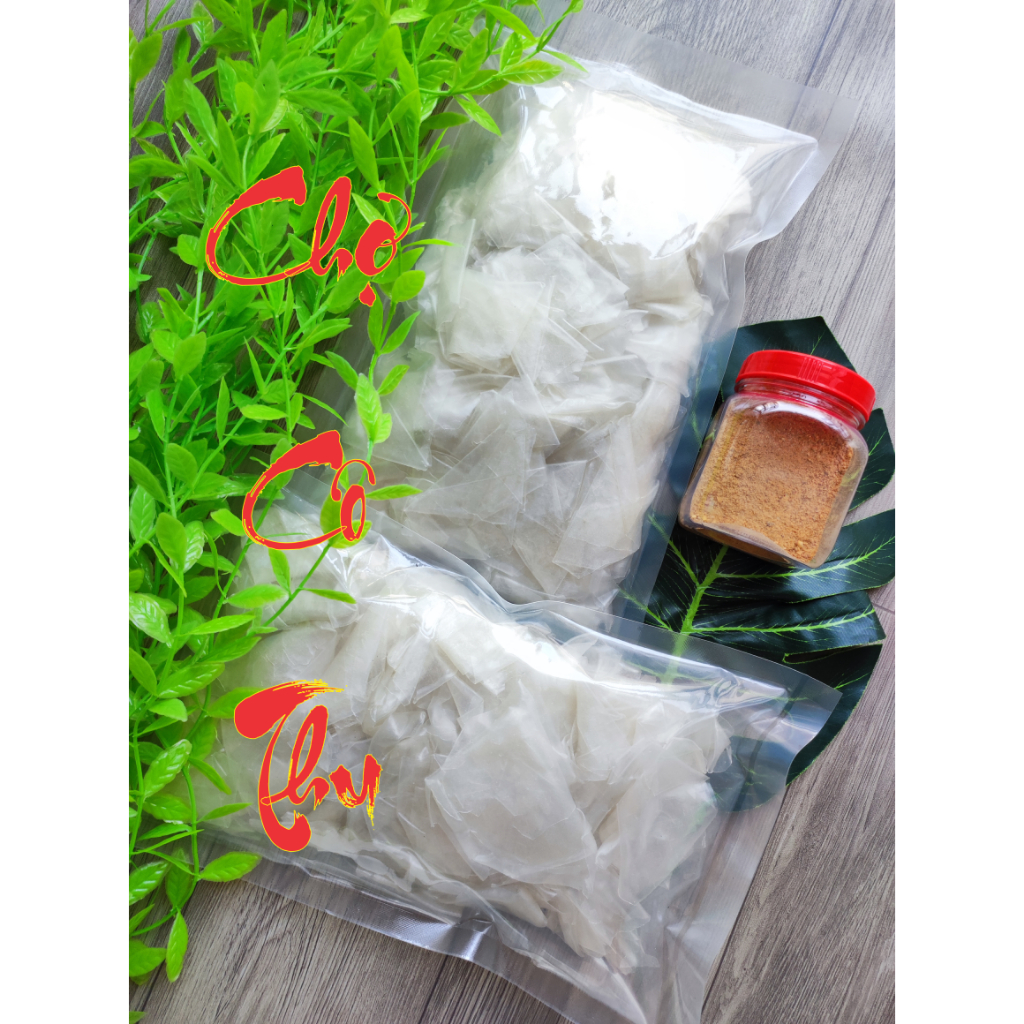 Combo 1kg bánh tráng phơi sương rìa ủ bơ mềm dẻo + muối nhuyễn chay | Chợ Cô Thu