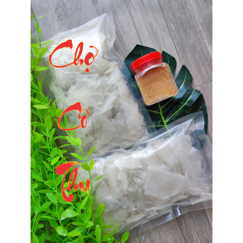 Combo 1kg bánh tráng phơi sương rìa ủ bơ mềm dẻo + muối nhuyễn chay | Chợ Cô Thu
