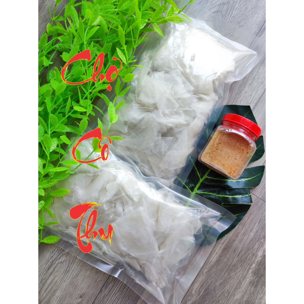 Combo 1kg bánh tráng phơi sương rìa ủ bơ mềm dẻo + muối nhuyễn chay | Chợ Cô Thu