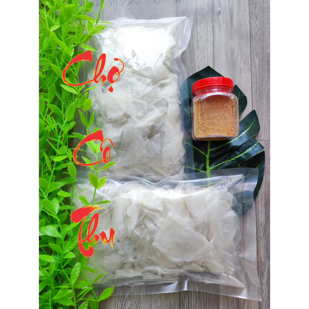 Combo 1kg bánh tráng phơi sương rìa ủ bơ mềm dẻo + muối nhuyễn chay | Chợ Cô Thu