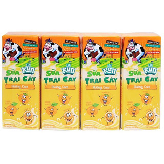 Sữa kun trái cây lốc 4 hộp 180ml