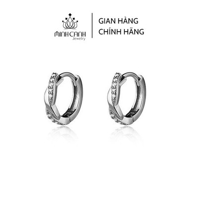 Bông Tai Bạc Bấm Xoắn Đá Minh Canh Jewelry