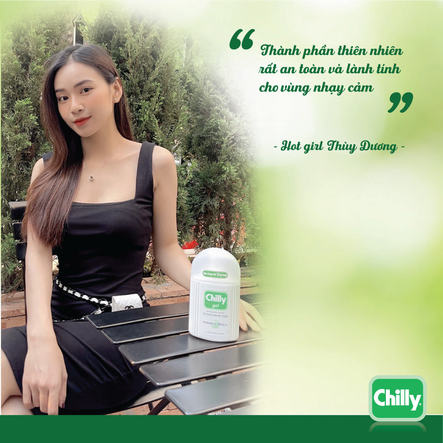 Dung dịch vệ sinh phụ nữ Chilly Gel chiết xuất bạc hà se se lạnh, bùng tươi mát chai 50ml