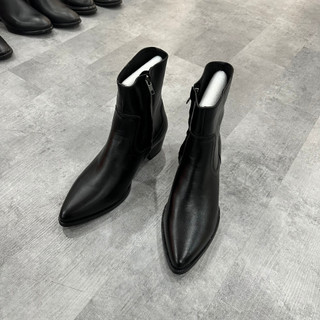 [DORIS] Giày Zip Lukas Boot mũi nhọn da bò đế phíp gỗ