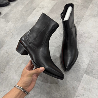 [DORIS] Giày Zip Lukas Boot mũi nhọn da bò đế phíp gỗ