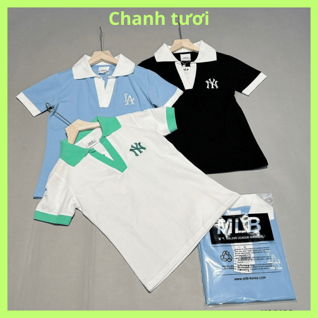 Áo Polo nam nữ MLB áo thun có cổ hàng xuất xịn cao cấp Hàn Quốc
