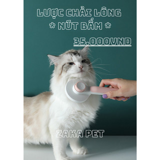 Lược chải lông cho mèo có nút bấm