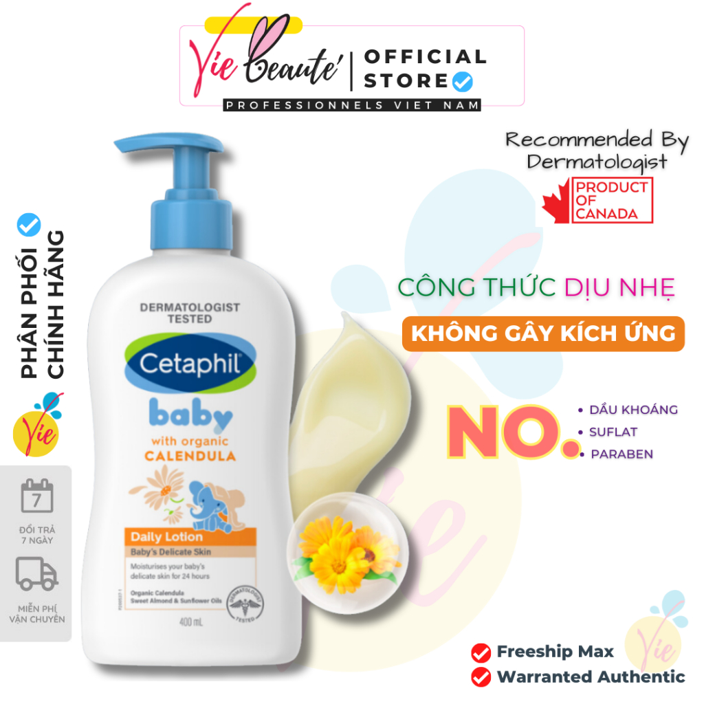 Sữa dưỡng da Cetaphil cho bé - Cetaphil Baby Daily Lotion with Organic