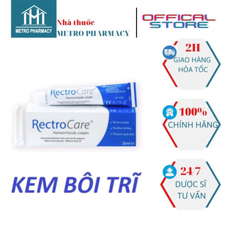  Kem bôi trĩ Rectro Care-Nhập khẩu Italy-Giảm triệu chứng trĩ nội trĩ ngoại-Giảm đau rát chảy máu-Dung tích 20ml 