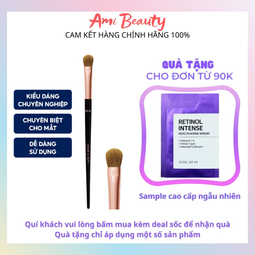 Cọ Phấn Mắt VACOSI E04 Phủ & Tán Bầu Mắt cỡ trung VACOSI - E04 Shade & Buff Brush