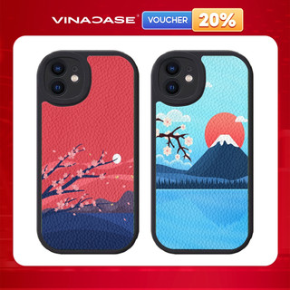 Ốp Lưng Iphone 16 Pro/16/15 Pro/14/12/11/XS Max/...Vân Da Viền Bảo vệ Camera Hình Hoa Anh Đào