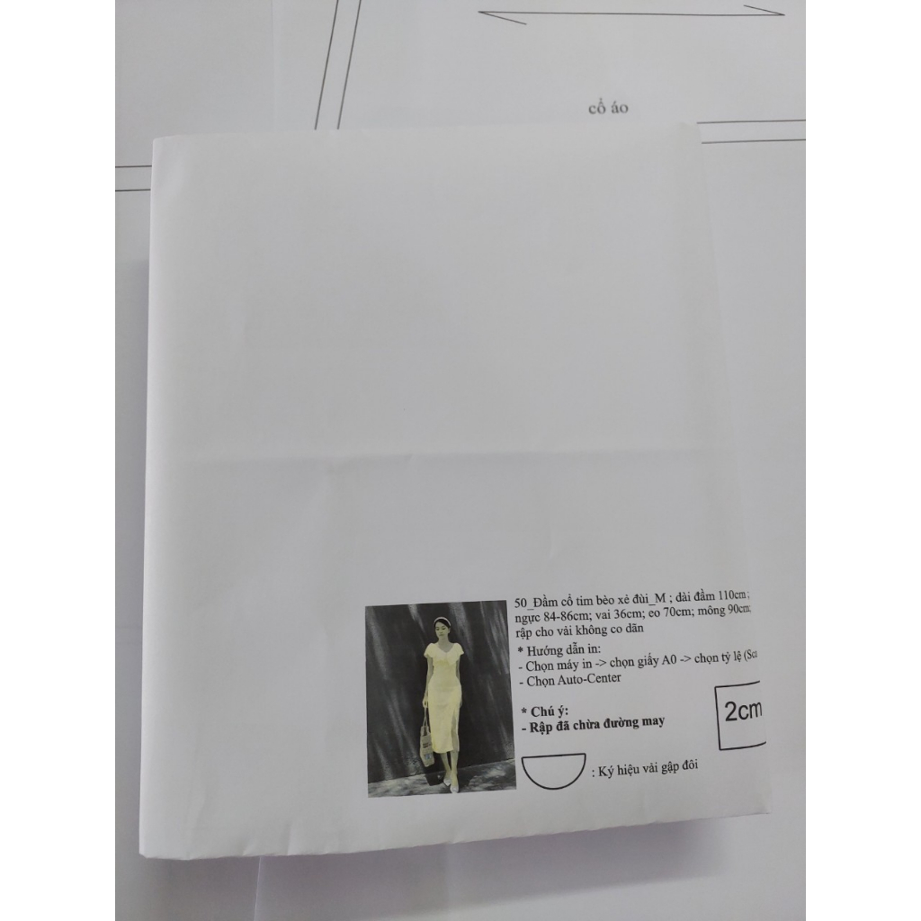 Rập giấy may đầm mã 50 - bản vẽ