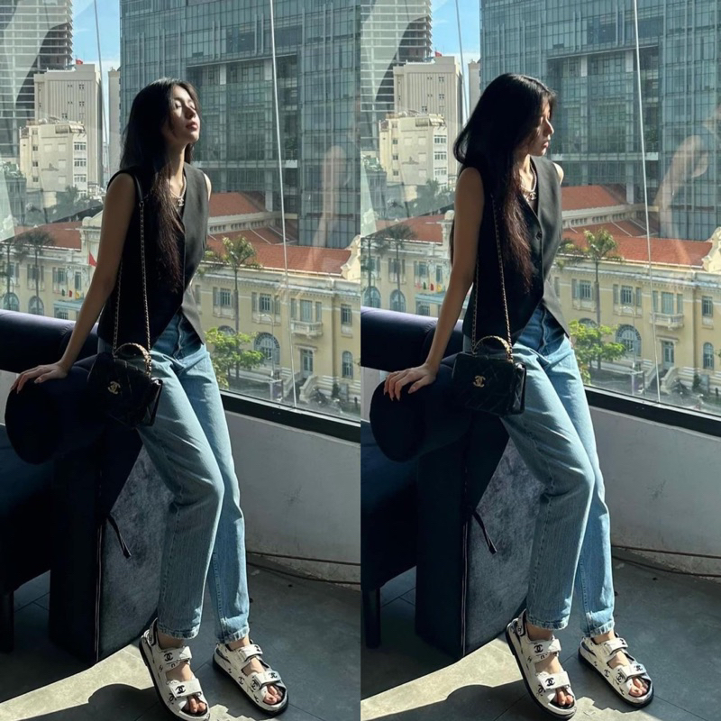 Sandal CNK quai dán ngang - Hàng QC fullbox - Kèm video thật