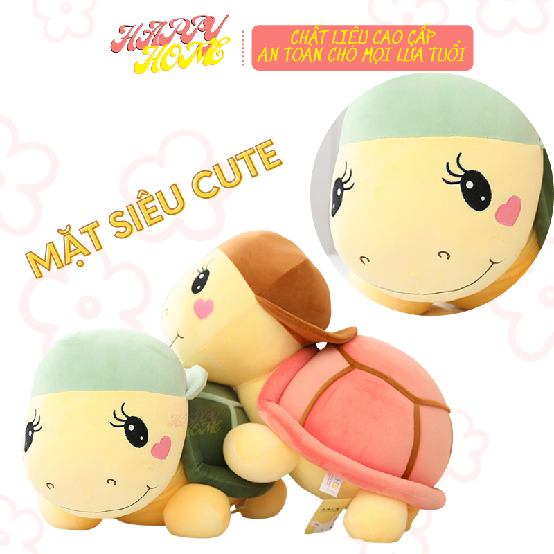 Gấu bông có mền, bộ chăn gối văn phòng 3 trong 1 hình rùa đội mũ ngộ nghĩnh Happy Home