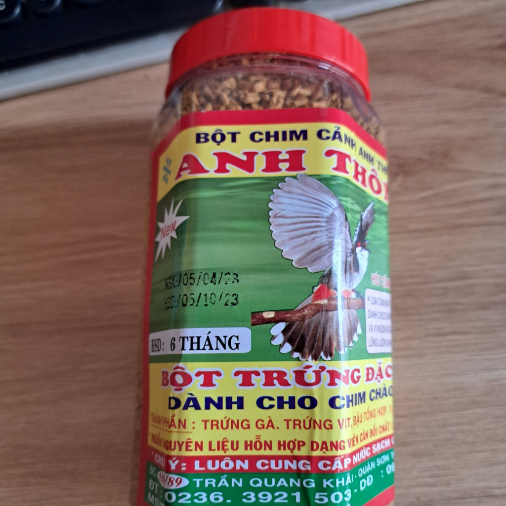 Thức ăn chim chào màu, cám chim chào mào Anh Thông hủ 300gr và hủ 500gr