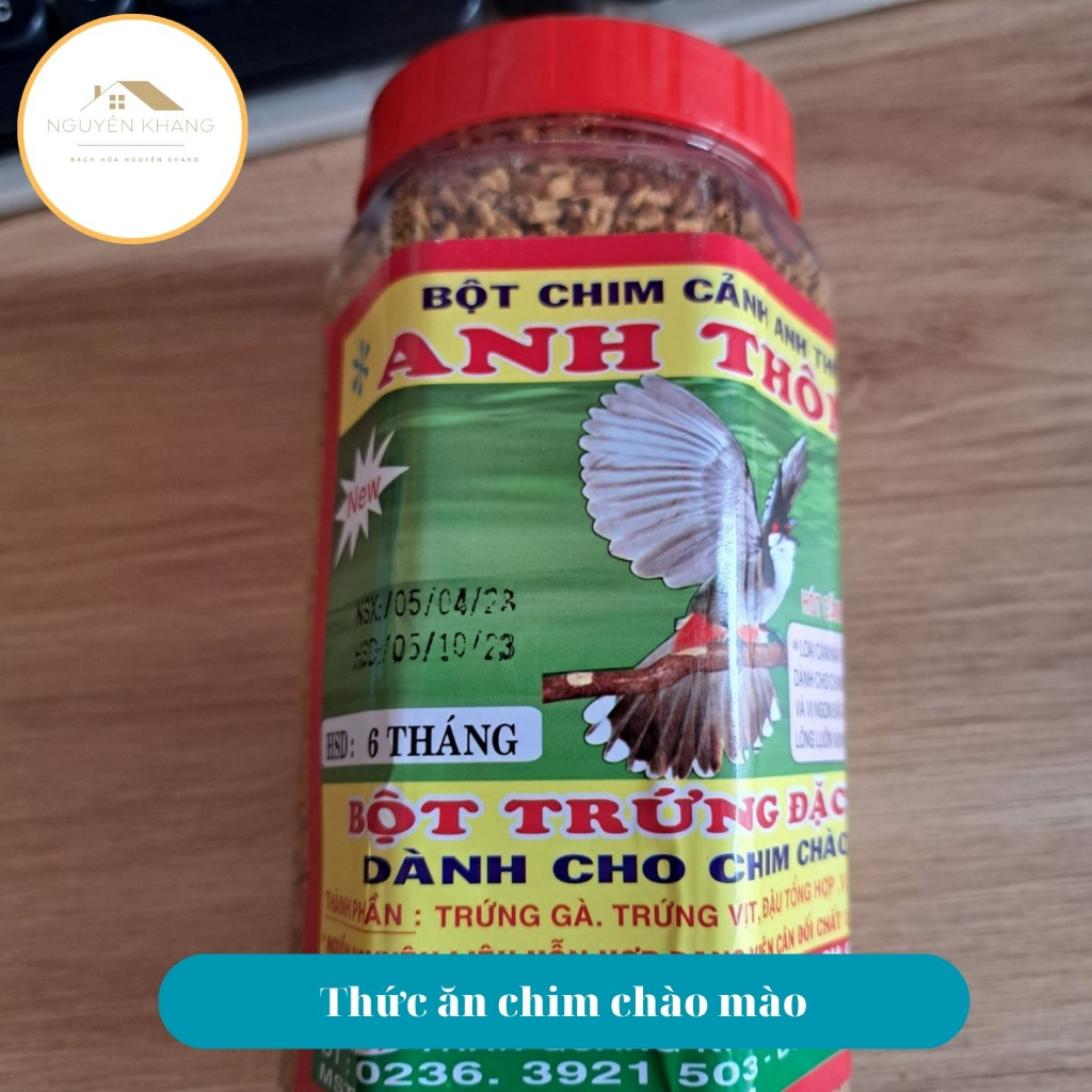 Thức ăn chim chào màu, cám chim chào mào Anh Thông hủ 300gr và hủ 500gr