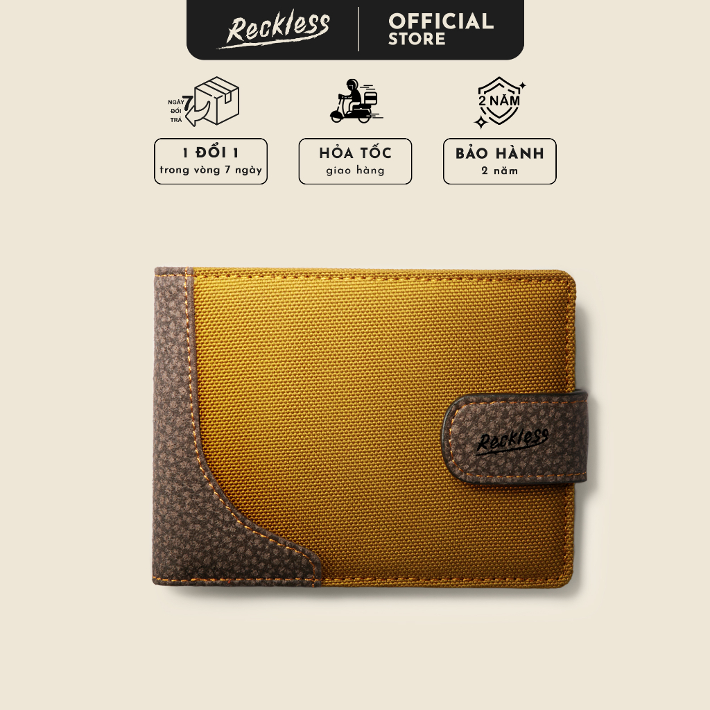 Ví Vải Gập Ngang Phối Da Thomas Wallet Reckless (4 màu) - Thomas Wallet - Vải Polyester Kháng Nước