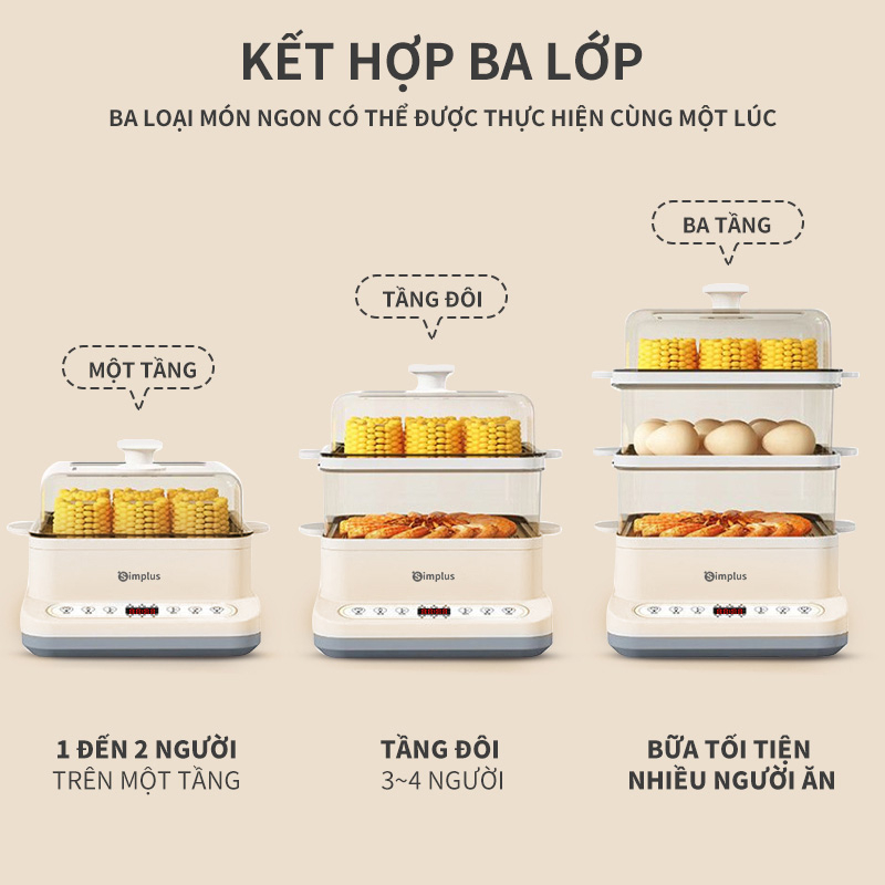 Nồi hấp điện dung tích lớn 12L Simplus DZEG001