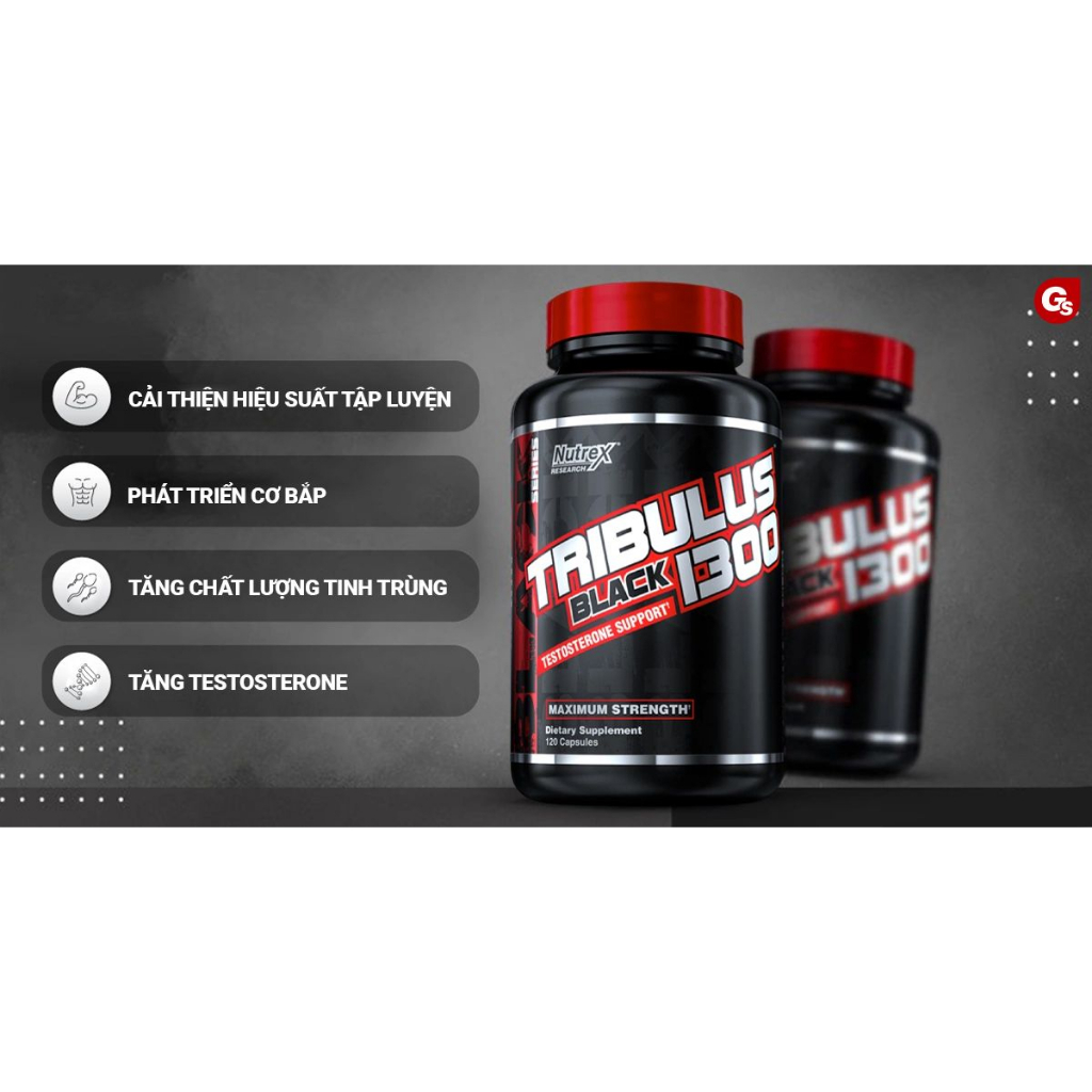 Viên uống Nutrex Tribulus Black 1300,  nhập khẩu Mỹ - Gymstore cải thiện sinh lý nam giới