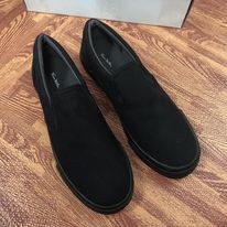 Giày lười vải đen và ghi