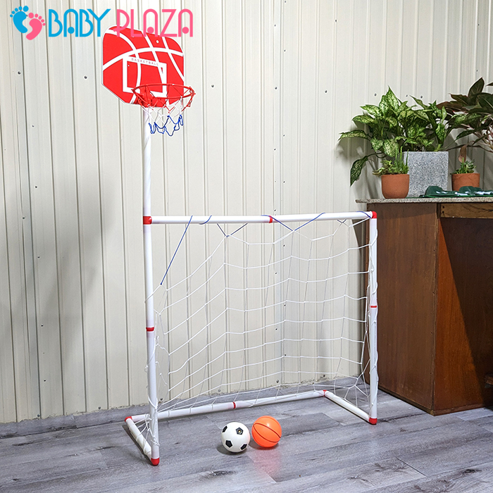 Đồ chơi 2 trong 1 đá bóng kết hợp bóng rổ BABYPLAZA UL222546