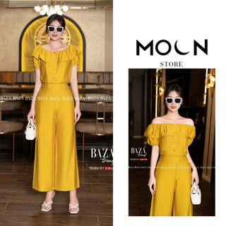 Set bộ quần áo nữ chất đũi tơ, áo trễ vai và quần dài ống suông thời trang thiết kế TBSB4181 Moon