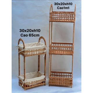 Kệ 1 , 2 ,3 ngăn đan mây (30x20x110cm)