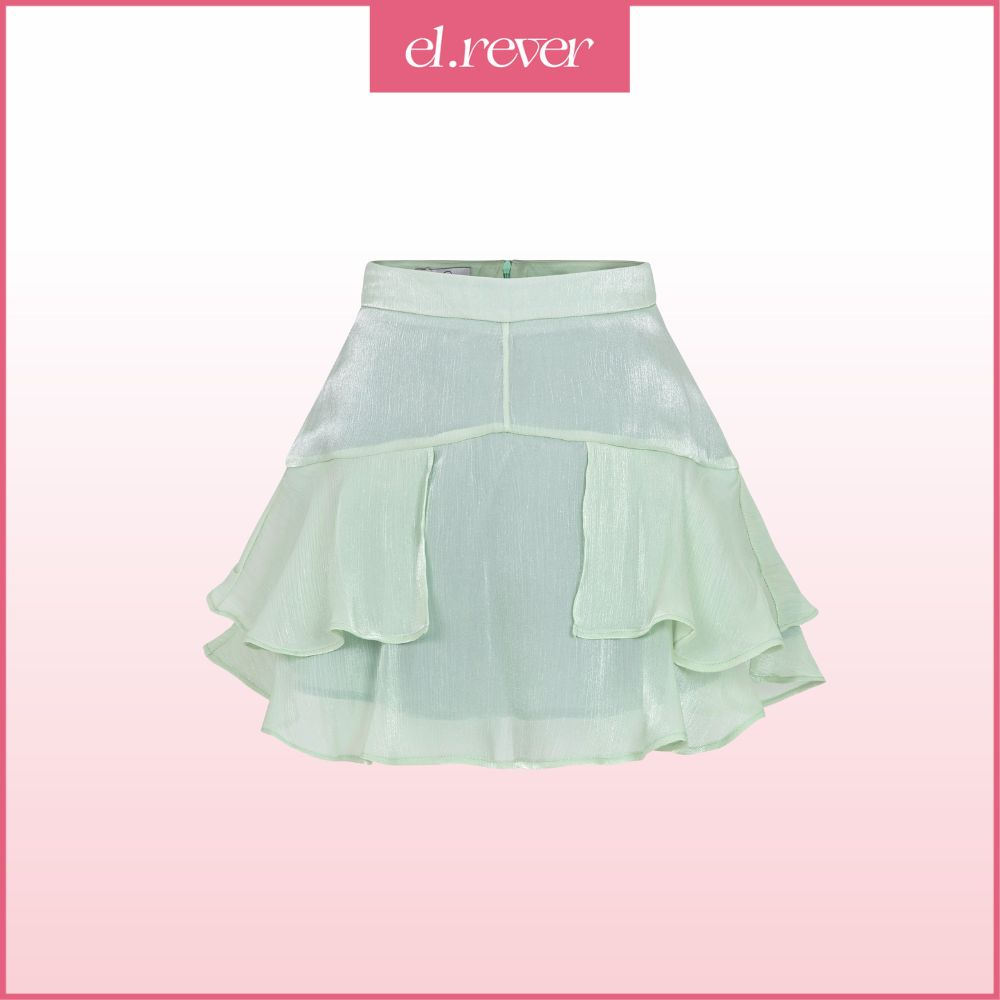 ELRÊVER - Quần váy nữ chất liệu organza - Màu xanh mint - 0422B07