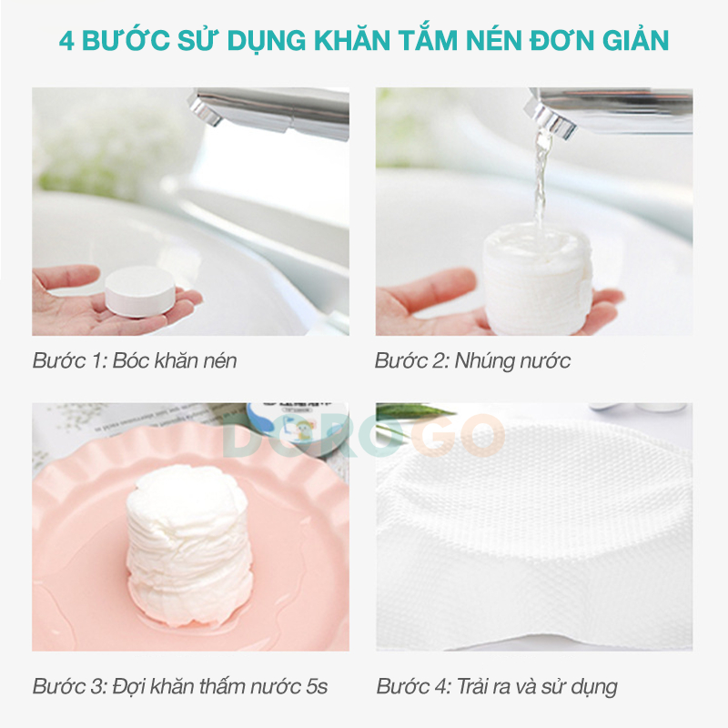 Khăn tắm nén du lịch 70x140cm an toàn loại dày DOROGO - KN1