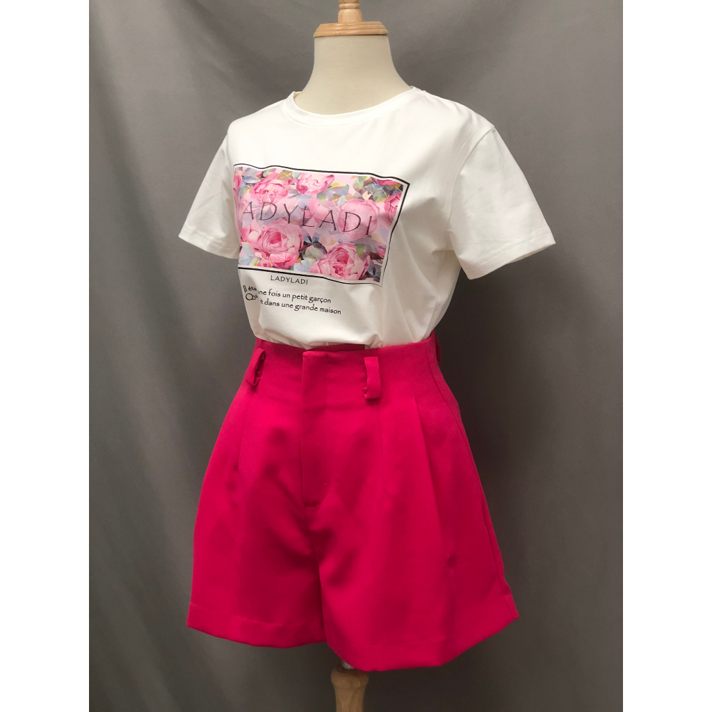 Áo phông áo thun cotton 100%, mềm mát, co giãn nhẹ, thấm hút mồ hôi LADYLADI họa tiết sắc nét giặt được bằng máy NA02
