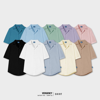 Áo sơ mi Vergency nam nữ Simple/ Black, white, stone green, gray, pink, begei, baby blue, cream, violet, mint