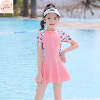 Đồ bơi bé gái liền thân BUBY KID FASHION kín đáo co giãn 4 chiều
