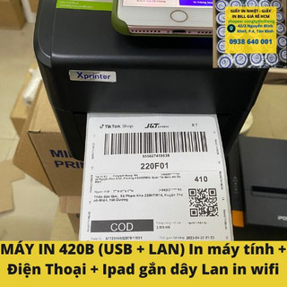 Máy in đơn hàng xprinter 420b in điện thoại cổng lan in wifi andoid + ios + máy tính , ayin 888 usb, blueth
