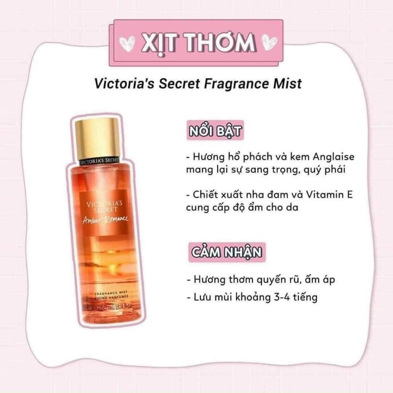 BODY MIST Victoria’s Secret Amber Romance
