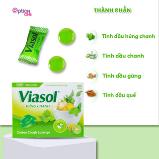 Kẹo Ngậm Húng Chanh Giảm Ho Ấm Họng Vietnat Viasol - Hộp 100 Viên