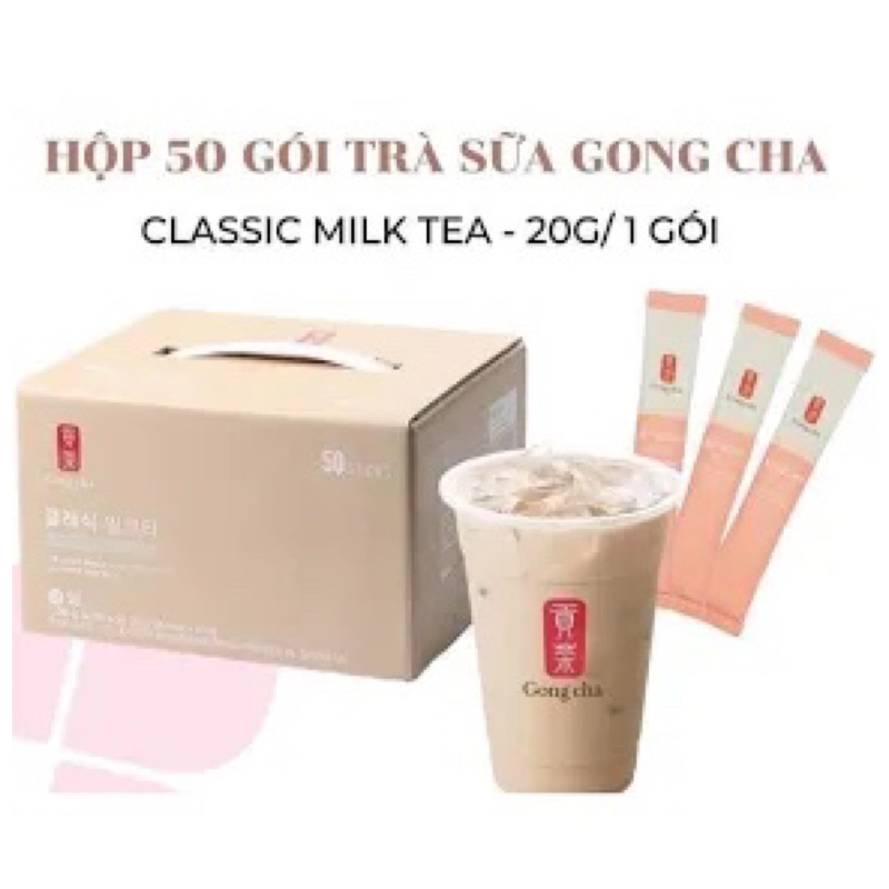 DATE 2024 Hộp 50 gói trà sữa GONG CHA mua tại Costco Mỹ