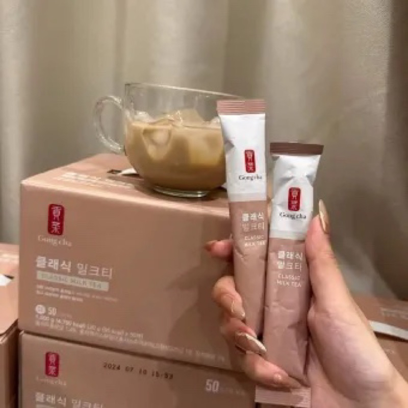 DATE 2024 Hộp 50 gói trà sữa GONG CHA mua tại Costco Mỹ