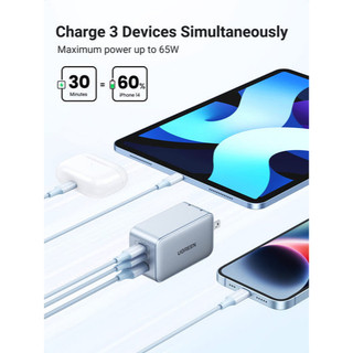 Củ Sạc Nhanh GaN 65W 3 Cổng UGREEN CD244