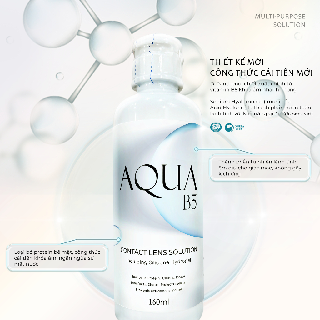 Nước ngâm lens Angel Eyes Aqua B5 dung tích 160ml và 360ml