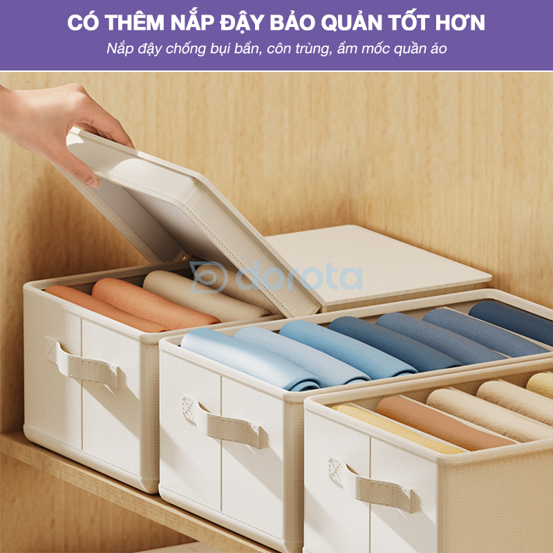 Hộp đựng quần áo 9 ngăn cao cấp DOROTA đựng đồ lót, sách vở gọn gàng gấp gọn AT898