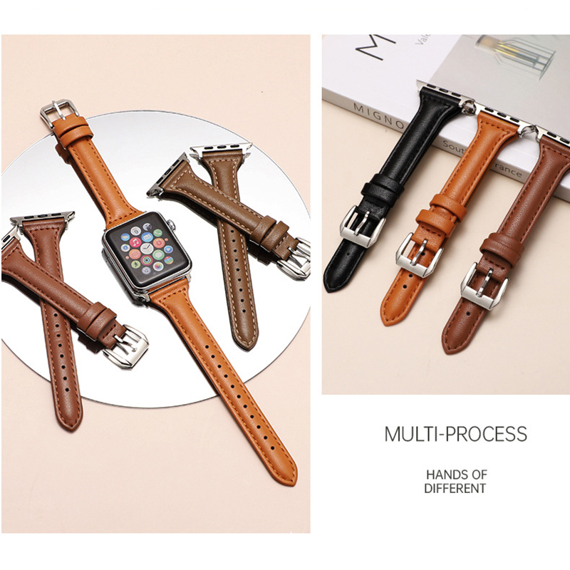 Dây đeo da cho  Apple Watch 45mm 41mm 40mm 44mm 38mm 42mm Series 8 7 SE 6 5 4 3 2 - DDAP01