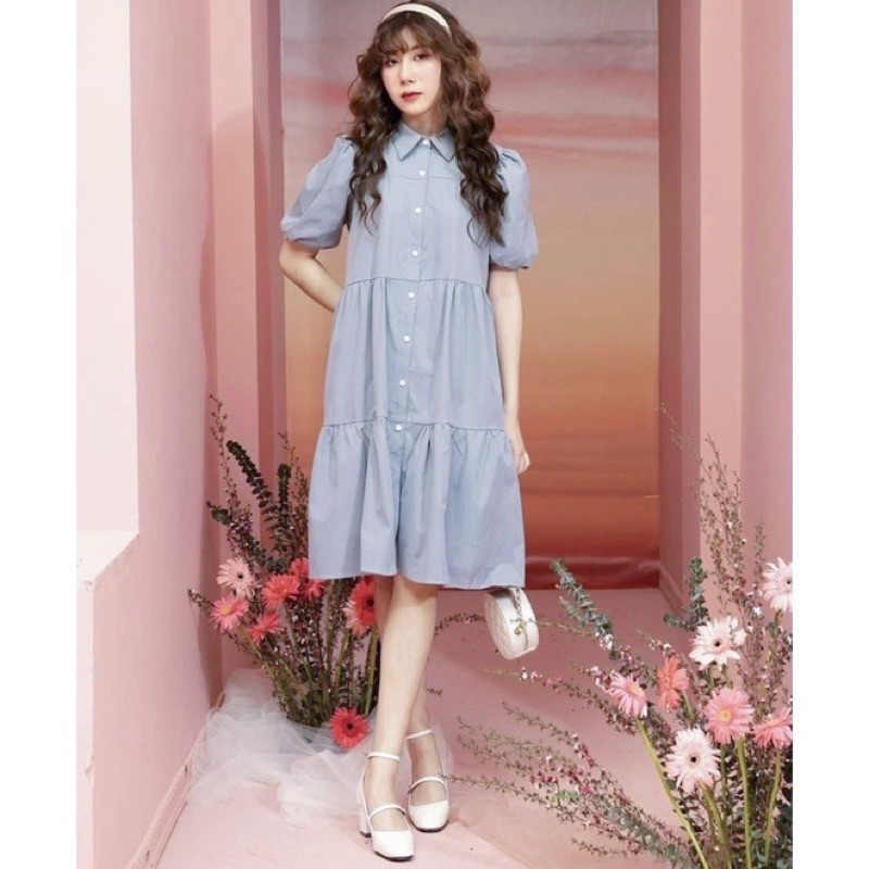 Đầm váy babydoll sơ mi tầng 5 màu