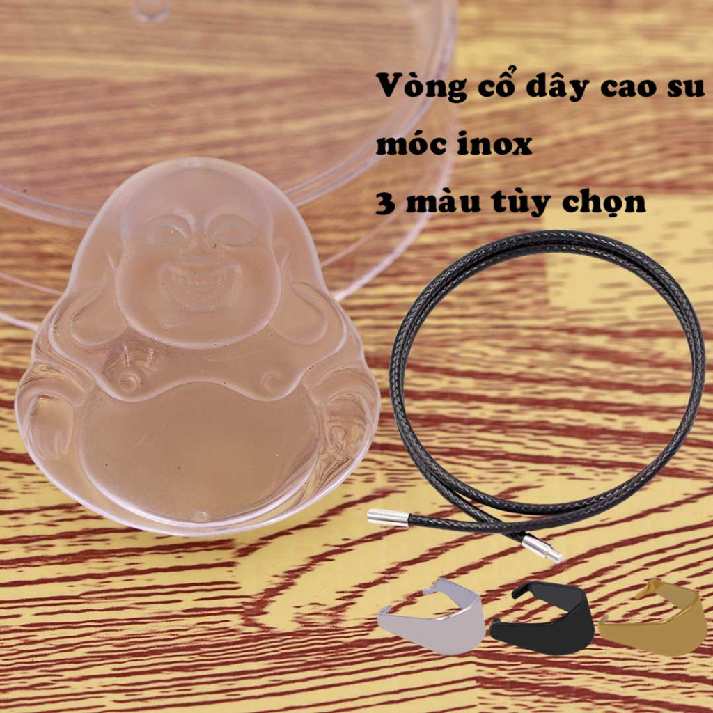 Mặt Dây Chuyền Phật Di Lặc Pha Lê trắn 4.8cm MPDLFV23 - Tặng Kèm Móc Inox - Phong Thủy 868 - Vui Vẻ - Bình An