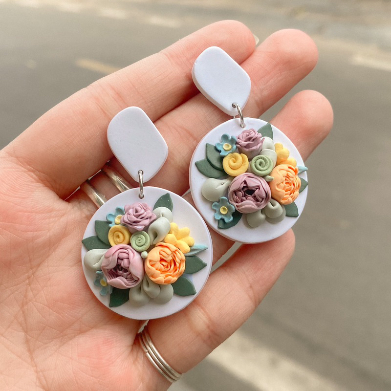 Khuyên tai đất sét nung Polymer Clay