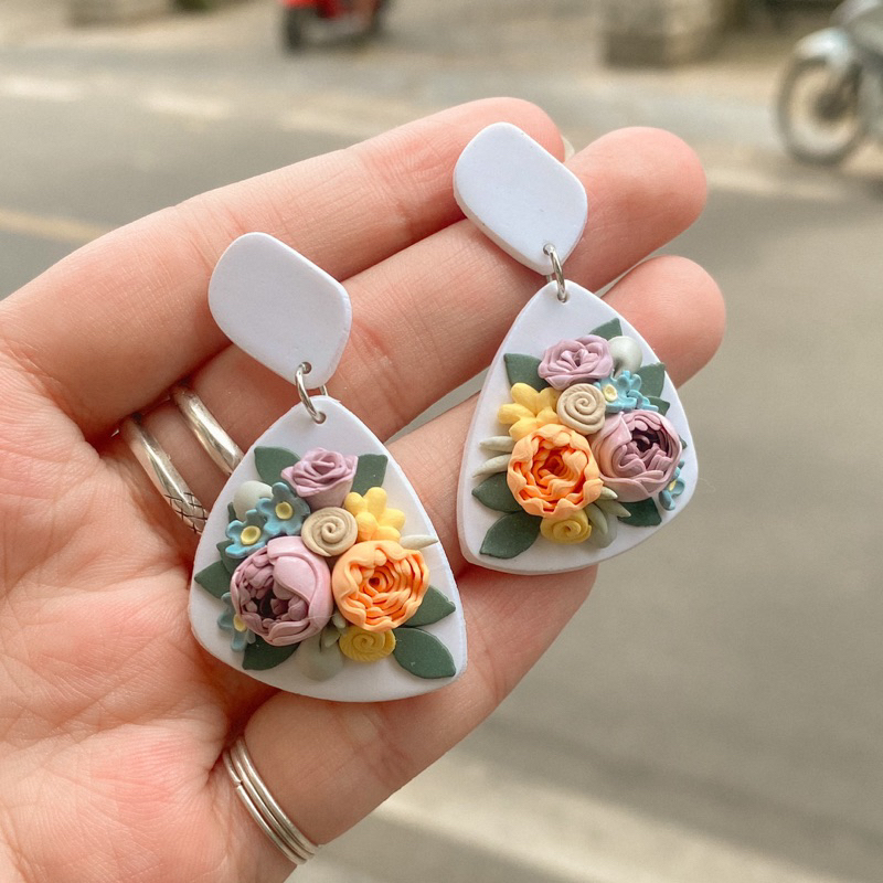 Khuyên tai đất sét nung Polymer Clay