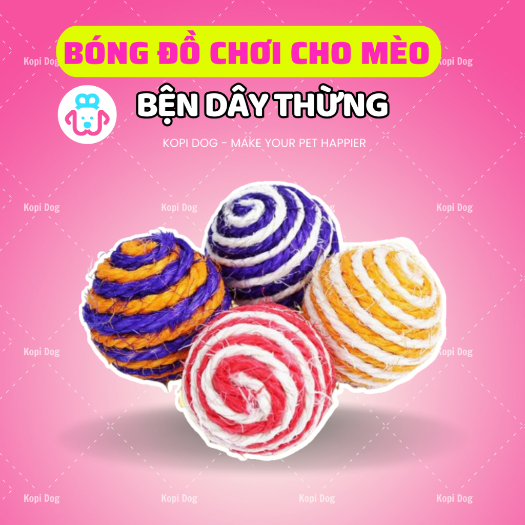 Bóng đồ chơi bện dây thừng cho mèo