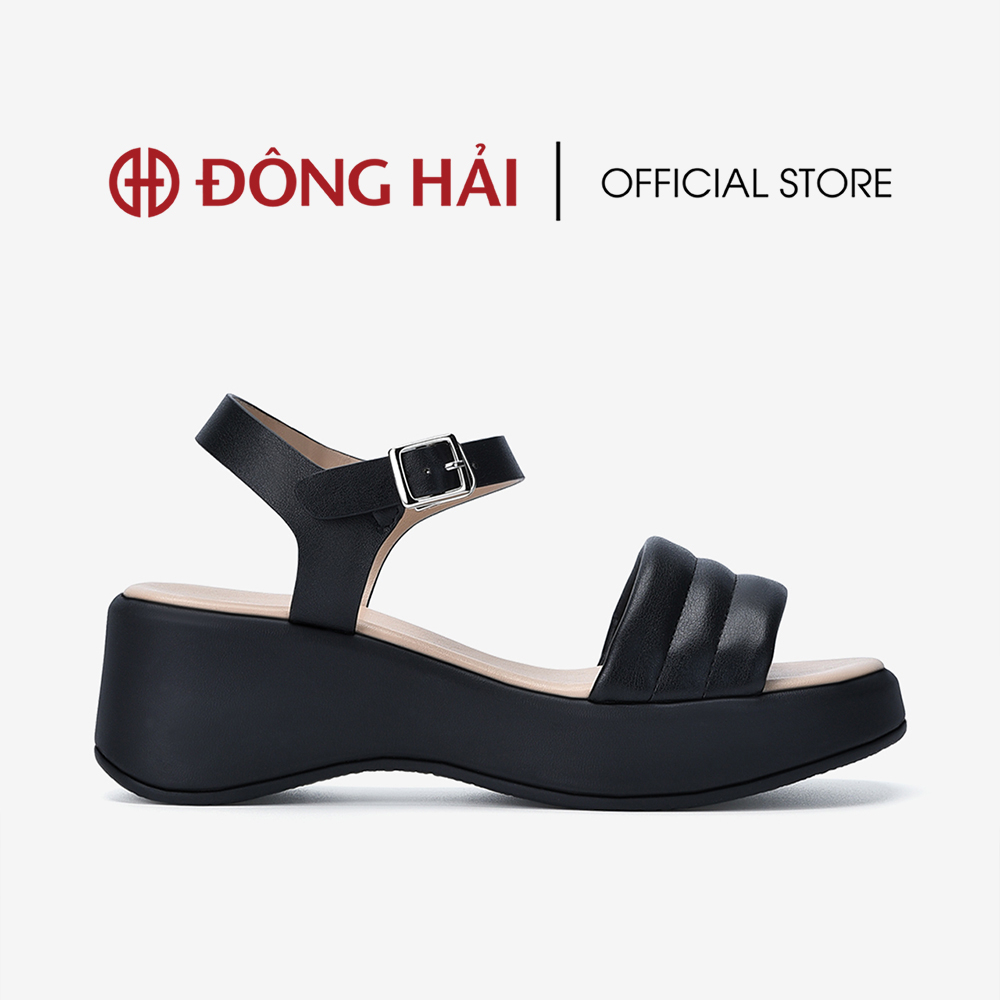 Giày Sandal Nữ Đông Hải Đế Xuồng Quai Ngang Chần Bông Cao 6cm - S32C4