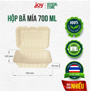 50 hộp cơm bã mía Gracz Thái Lan 1 ngăn 700ml, đựng cơm gà, gỏi cuốn, mì trộn, miến xào B007