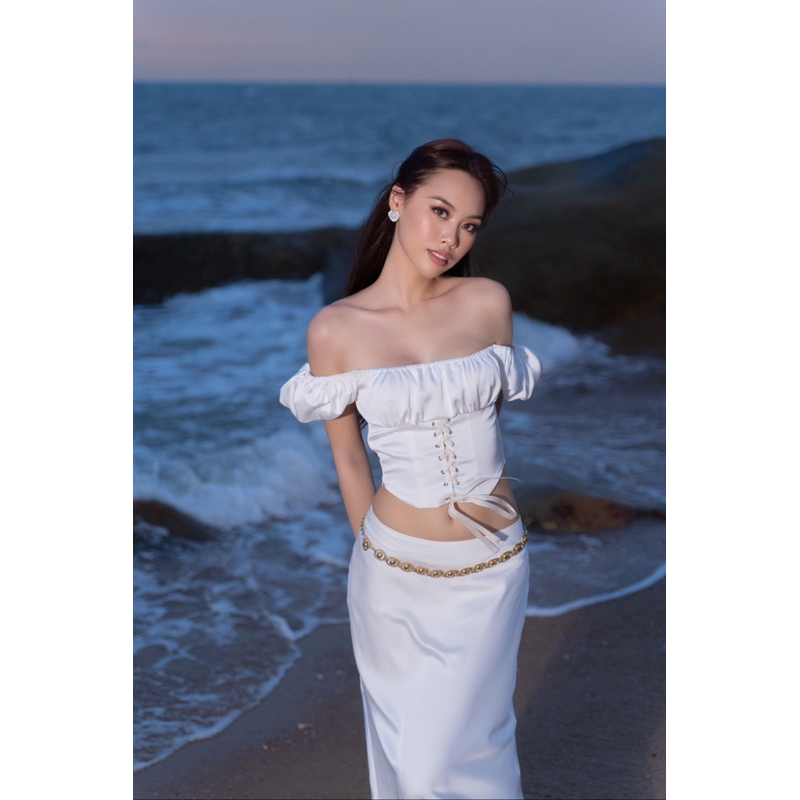 Chân Váy CORAL SILK SKIRT  - Chân váy đuôi cá - Chân váy lụa dài