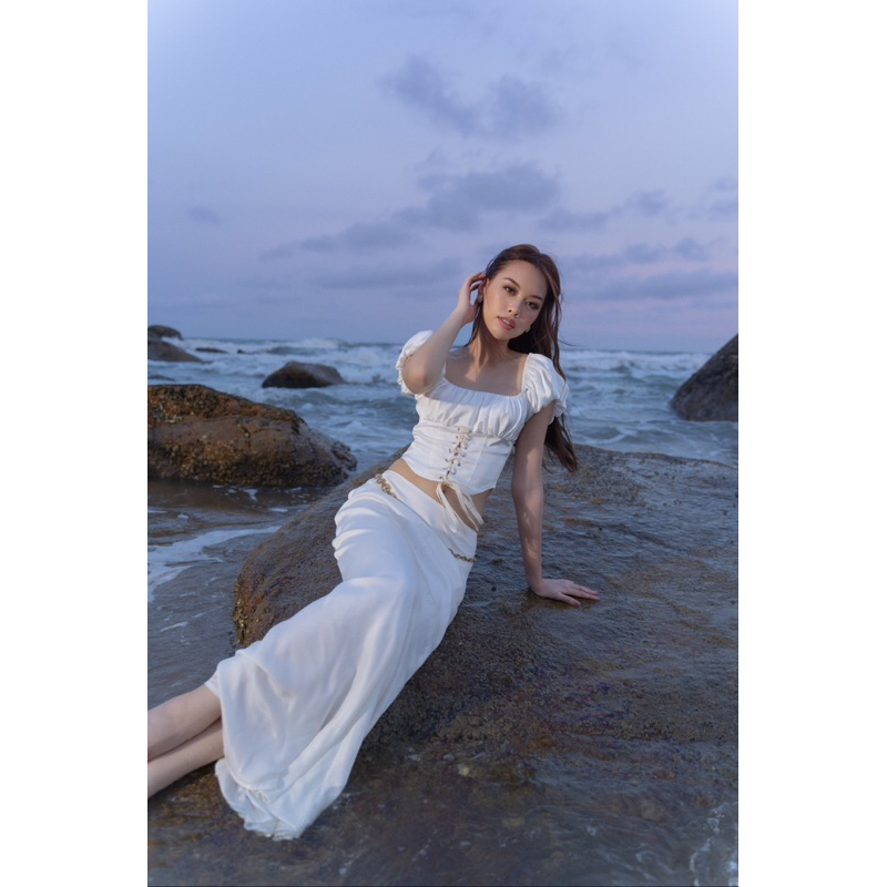 Chân Váy CORAL SILK SKIRT  - Chân váy đuôi cá - Chân váy lụa dài